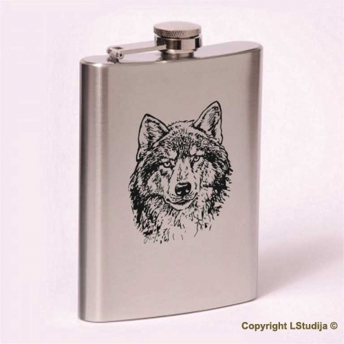 Classic 8oz flask  wolf